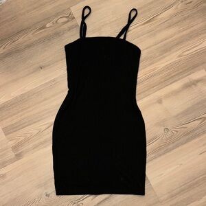 Bozzolo Black Mini Dress with Spaghetti Straps